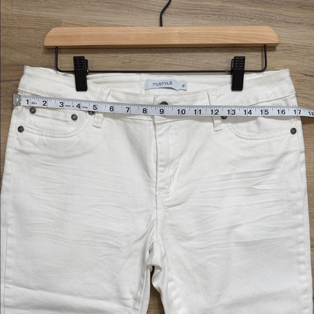 mySTYLE Women’s Cropped Jeans – White – Size 10 – Stretch - Picture 4 of 8